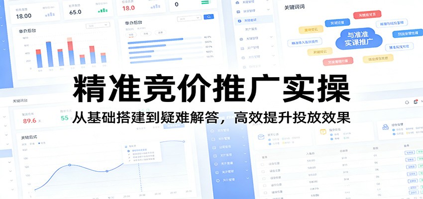 精准竞价推广实操：从基础搭建到疑难解答，高效提升投放效果-快名资源网