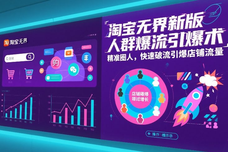 淘宝无界新版人群爆流引爆术，精准圈人，快速破流引爆店铺流量-快名资源网