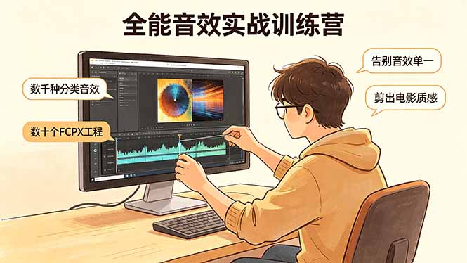 全能音效实战训练营：数千种分类音效+数十个FCPX工程，告别音效单一，剪出电影质感-快名资源网
