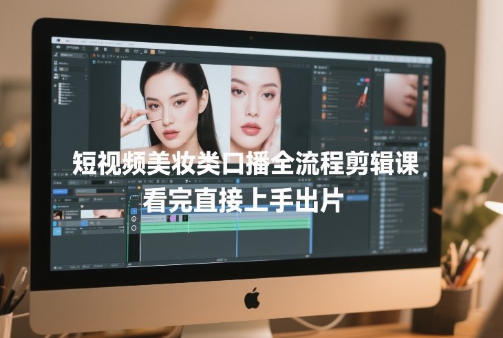 短视频美妆类口播全流程剪辑课，看完直接上手出片-快名资源网
