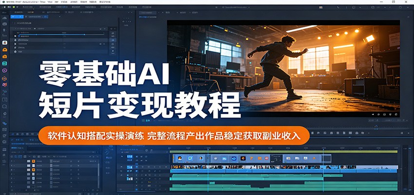 零基础AI短片变现教程：软件认知搭配实操演练，完整流程产出作品稳定获取副业收入-快名资源网