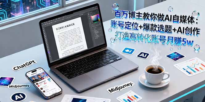 百万博主教你做AI自媒体：账号定位+爆款选题+AI创作 打造高转化账号月赚5w-青虫资源网