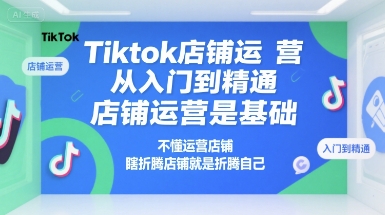 Tiktok店铺运营从入门到精通，店铺运营是基础，不懂运营店铺，瞎折腾店铺就是折腾自己-快名资源网