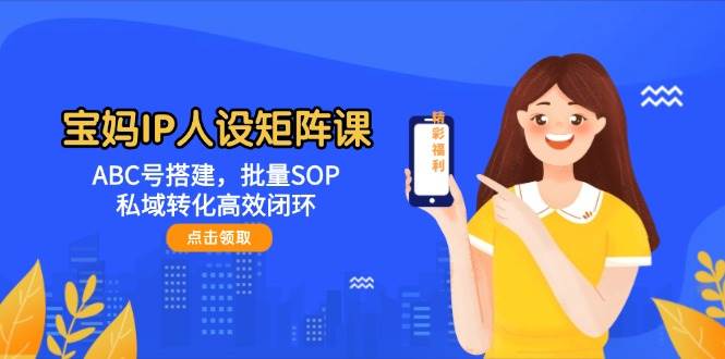 宝妈IP人设矩阵课：ABC号搭建，批量SOP，私域转化高效闭环-青虫资源网