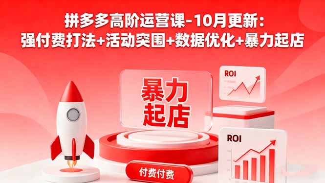 拼多多高阶运营课-10月更新：强付费打法+活动突围+数据优化+暴力起店-快名资源网