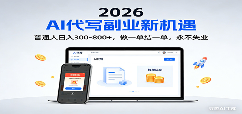 2026 副业首选！AI 代写日入 300-800，普通人0门槛，做一单结一单！-快名资源网