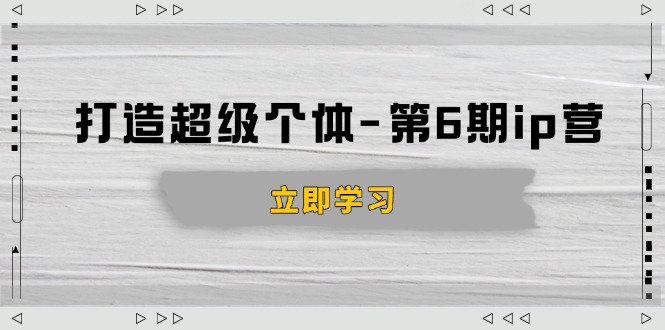 打造 超级个体-第6期ip营：商业认知,产品设计,成交演练,解决知识变现难题-快名资源网