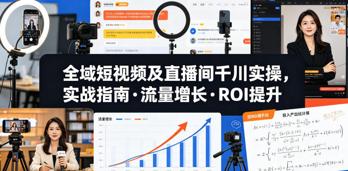 全域短视频及直播间千川实操，实战指南·流量增长·ROI提升(更新)-快名资源网