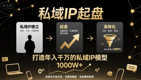私域IP起盘，私域ip建立、起盘、高转化，打造年入千万的私域ip模型-快名资源网