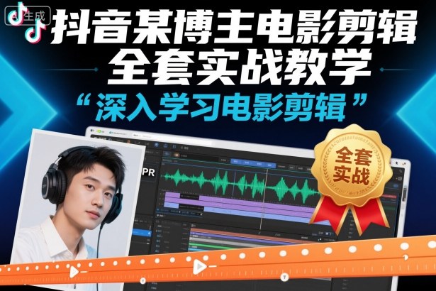 抖音某博主电影剪辑全套实战教学，深入学习电影剪辑-快名资源网