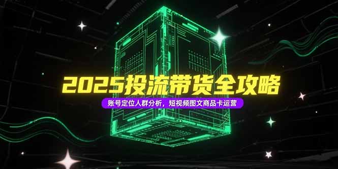 2025投流带货全攻略，账号定位人群分析，短视频图文商品卡运营-快名资源网