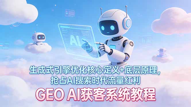GEO AI获客系统教程：生成式引擎优化核心定义+底层原理，抢占AI搜索时代流量红利-快名资源网