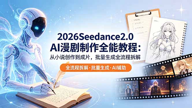 2026Seedance2.0 AI制作全能教程：从小说创作到成片，批量生成全流程拆解-青虫资源网