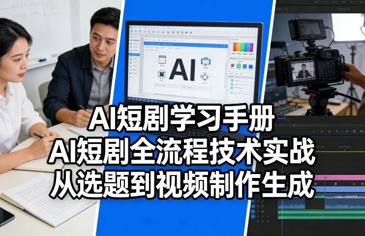 AI短剧学习手册，AI短剧全流程技术实战，从选题到视频制作生成-快名资源网