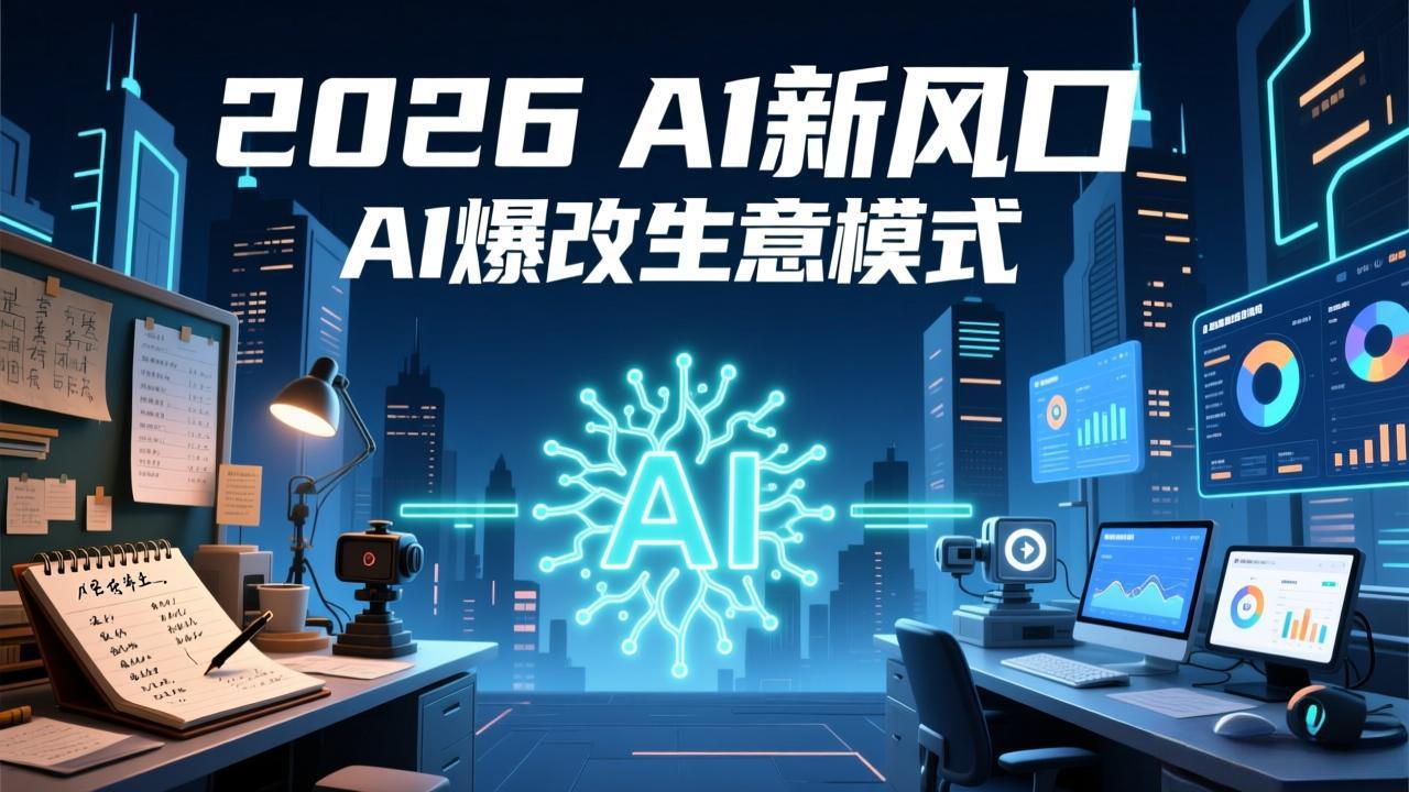 2026年AI创富新风口，用人工智能爆改你的生意模式，从短视频到直播全面降本增效抢占先机-快名资源网