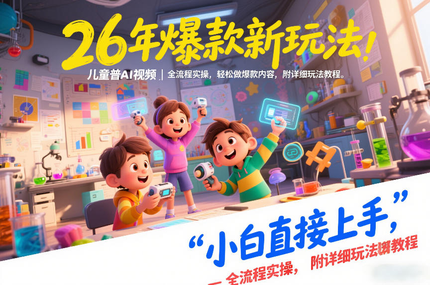 26年爆款新玩法，儿童科普AI视频，全流程实操，轻松做爆款内容，小白直接上手，附详细玩法教程-快名资源网