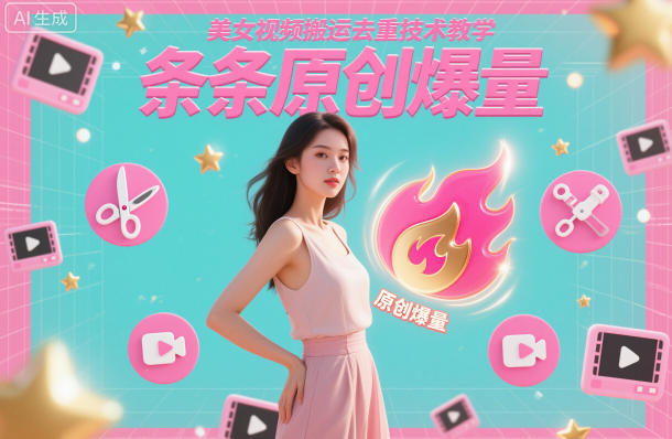 美女视频搬运去重技术教学，条条原创爆量-快名资源网