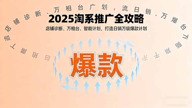 2025淘系推广全攻略，店铺诊断、万相台、智能计划，打造日销万级爆款计划-青虫资源网