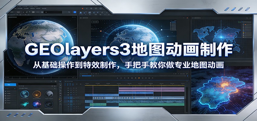 GEOlayers3地图动画制作：从基础操作到特效制作，手把手教你做专业地图动画-快名资源网