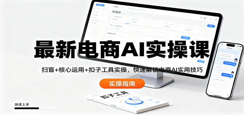 最新电商AI实操课：扫盲+核心运用+扣子工具实操，快速解锁电商AI实用技巧-快名资源网