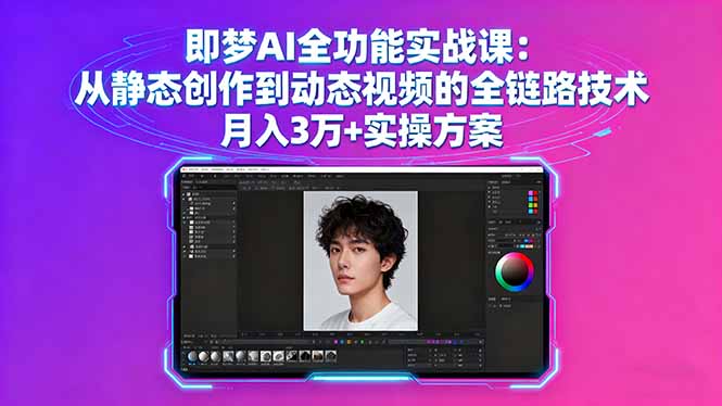 即梦AI全功能实战课：从静态创作到动态视频的全链路技术 月入3万+实操方案-快名资源网