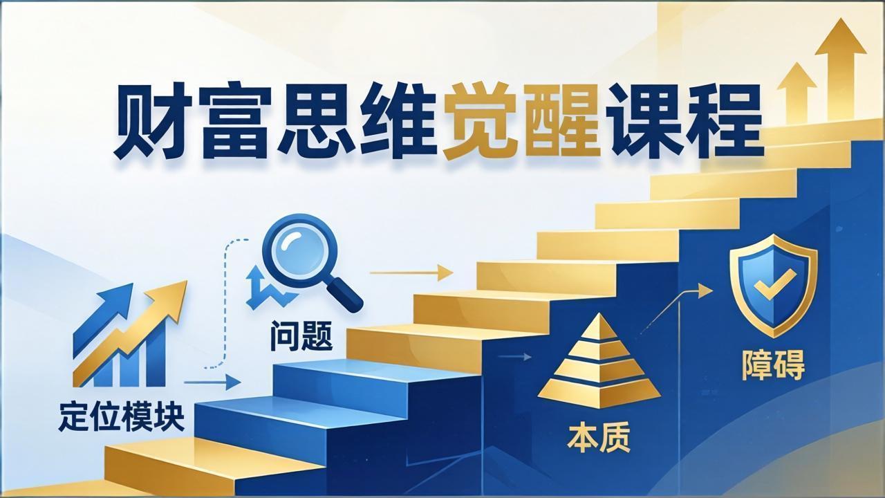 财富思维觉醒第十期：3天大课四大模块，精准定位问题看清本质，扫清人生障碍-快名资源网