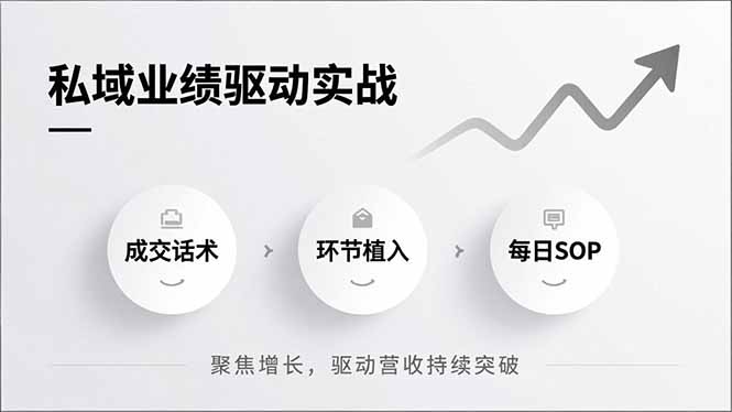 私域业绩驱动实战，成交话术、环节植入、每日SOP，聚焦增长，驱动营收持续突破-快名资源网