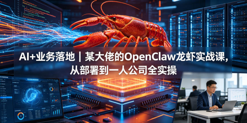 AI+业务落地｜某大佬的OpenClaw小龙虾实战课，从部署到一人公司全实操-快名资源网