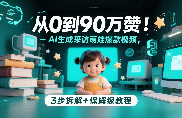从0到90万赞：AI生成采访萌娃爆款视频，3步拆解+保姆级教程-快名资源网