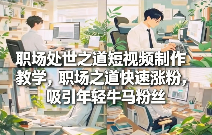 职场处世之道短视频制作教学，职场之道快速涨粉，吸引年轻牛马粉丝-快名资源网