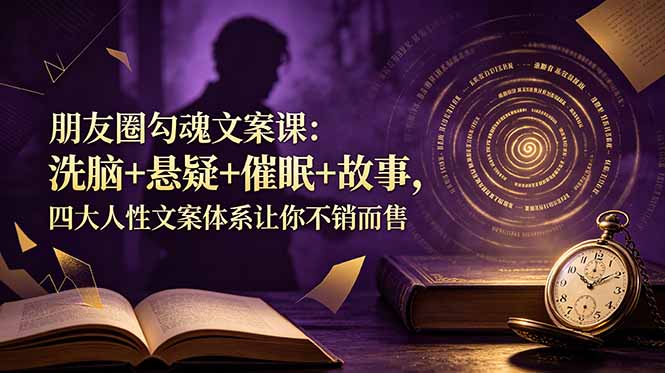 朋友圈勾魂文案课：洗脑+悬疑+催眠+故事，四大人性文案体系让你不销而售-青虫资源网