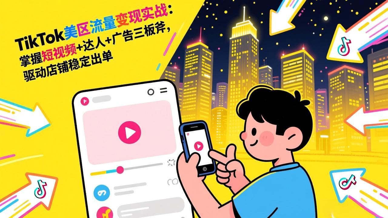 TikTok美区流量变现实战：掌握短视频+达人+广告三板斧，驱动店铺稳定出单-青虫资源网