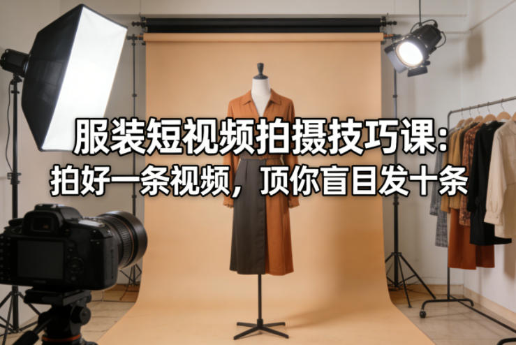 服装短视频拍摄技巧课：拍好一条视频，顶你盲目发十条-快名资源网