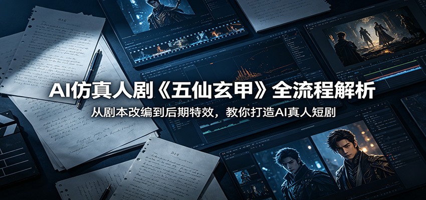 AI仿真人剧《五仙玄甲》全流程解析：从剧本改编到后期特效，教你打造AI真人短剧-快名资源网