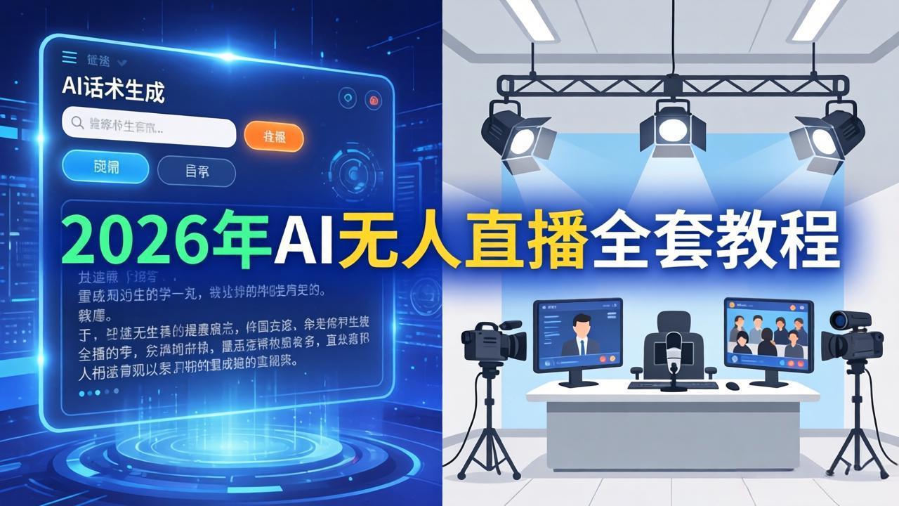 2026年AI无人直播全套教程：OBS安装+软件配置+直播间搭建+话术生成+一键开播实操-快名资源网