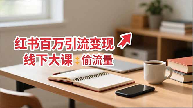 小红书百万引流变现-11月线下大课：分享从0到百万引流路径，手把手教偷流量、拿结果-快名资源网