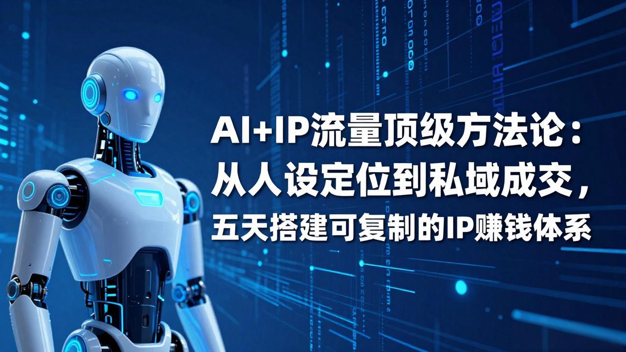AI+IP顶级方法论：从人设定位到私域成交，五天搭建可复制的IP赚钱体系-快名资源网