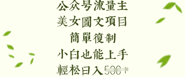 流量主长期收益项目，美女图片简单复制，小白也能上手，轻松日入5张-快名资源网