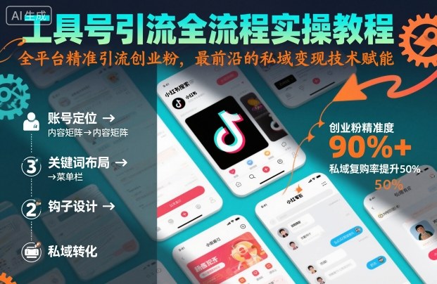 工具号引流全流程保姆级实操教程，全平台精准引流创业粉，最前沿的私域变现技术赋能-快名资源网