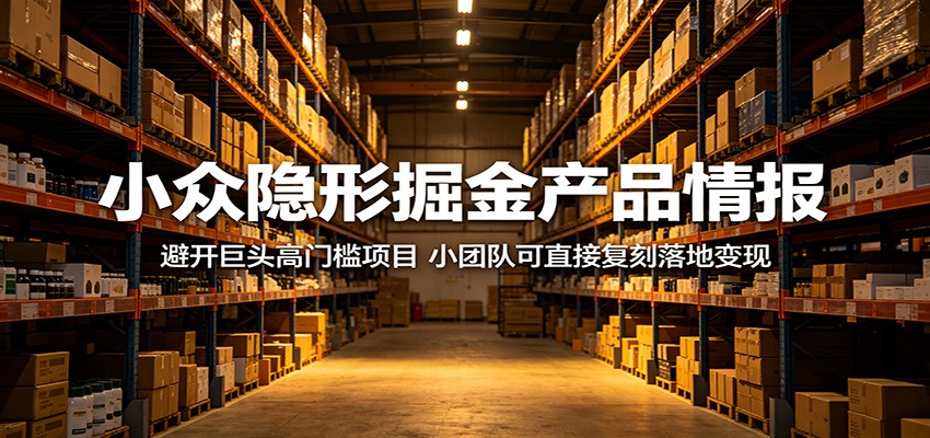 小众隐形掘金产品情报：避开巨头高门槛项目，小团队可直接复刻落地变现-快名资源网