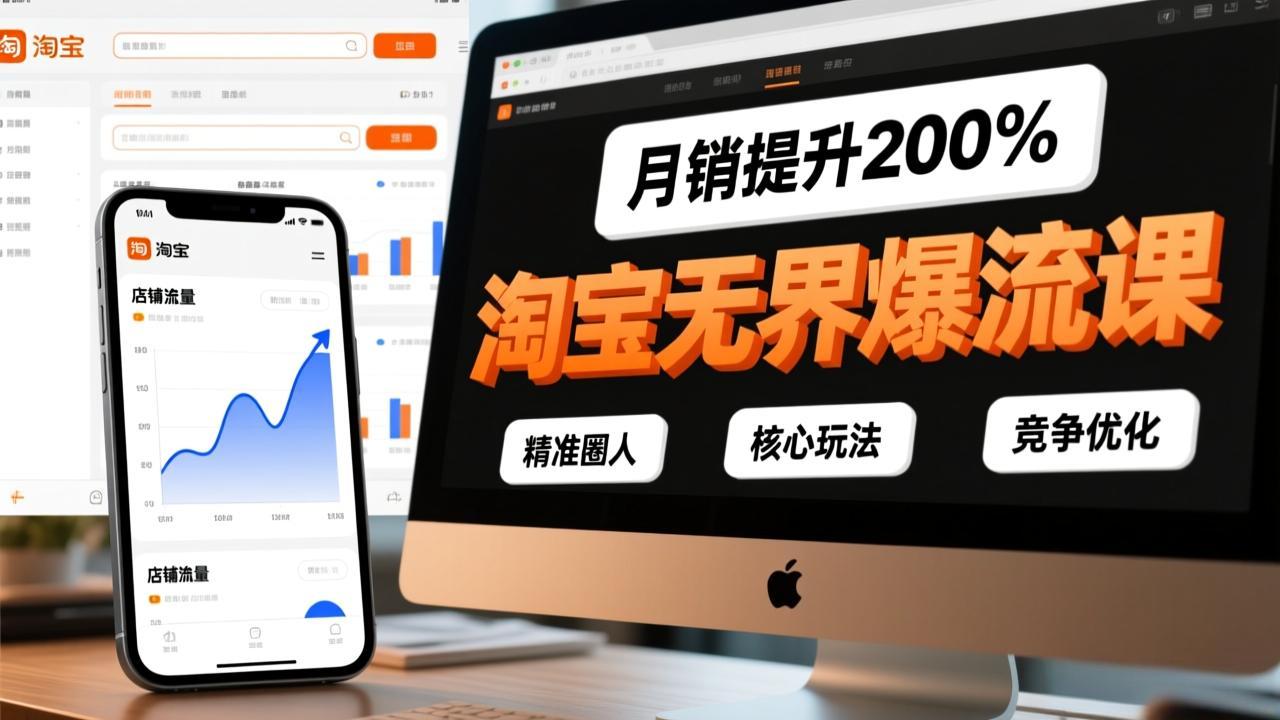 淘宝无界爆流课，精准圈人、核心玩法、竞争优化，快速引爆店铺流量，月销提升200%-快名资源网