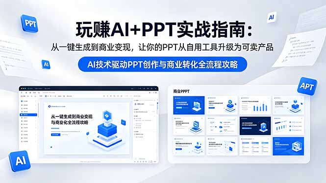玩赚AI+PPT实战指南-更新5月13：从一键生成到商业变现，让你的PPT从自用工具升级为可卖产品-快名资源网