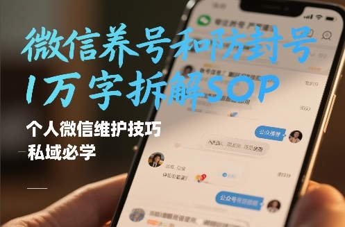 微信养号和防封号1万字拆解SOP，个人微信维护技巧，私域必学【文档】-快名资源网