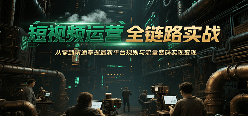 短视频运营全链路实战，从零到精通掌握最新平台规则与流量密码实现变现-快名资源网