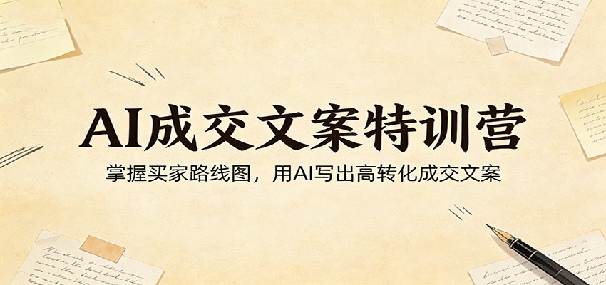 AI成交文案特训营：掌握买家路线图，用AI写出高转化成交文案-快名资源网