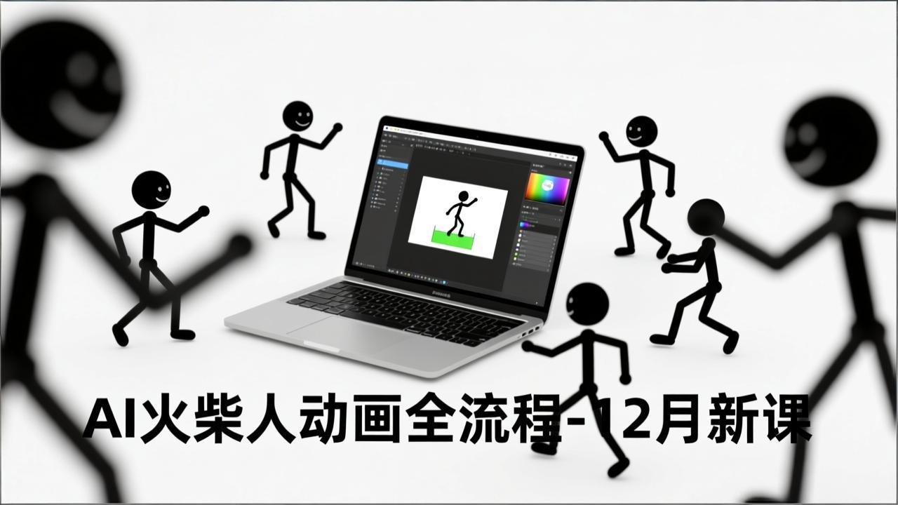 AI火柴人动画全流程-12月新课，文案生成、声音克隆、视频剪辑，零基础快速产出动画-快名资源网