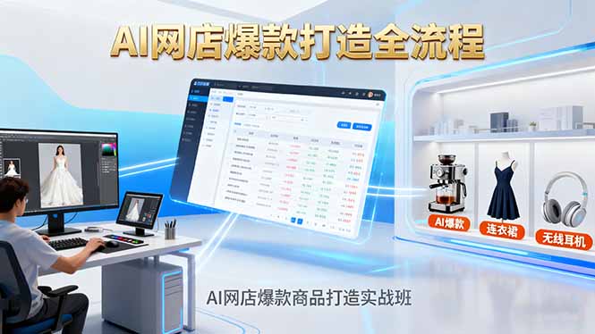 AI网店爆款商品打造实战班：AI技术实现商品图智能处理，快速搭建AI网店-快名资源网