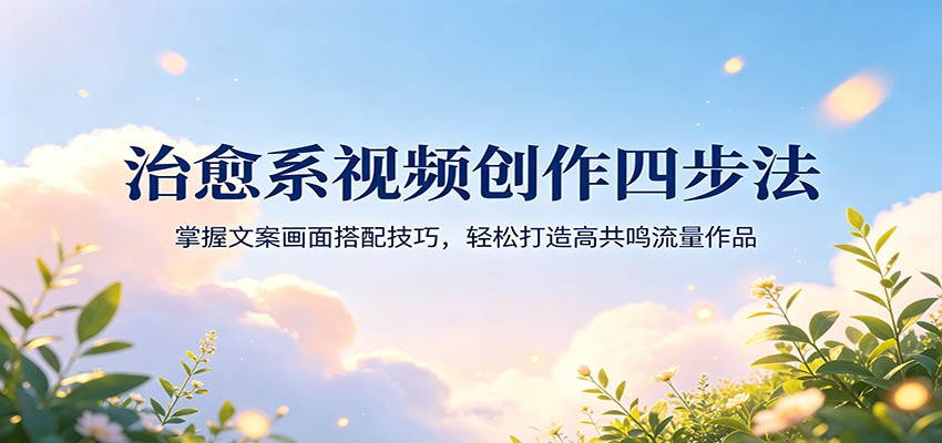 治愈系视频创作四步法：掌握文案画面搭配技巧，轻松打造高共鸣流量作品-青虫资源网
