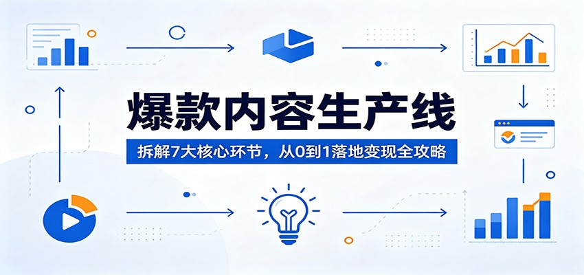 爆款内容生产线：拆解7大核心环节，从0到1落地变现全攻略-快名资源网