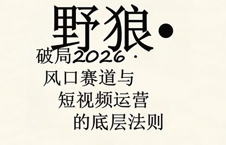 野狼团队·多平台实操运营课(更新4月)-快名资源网